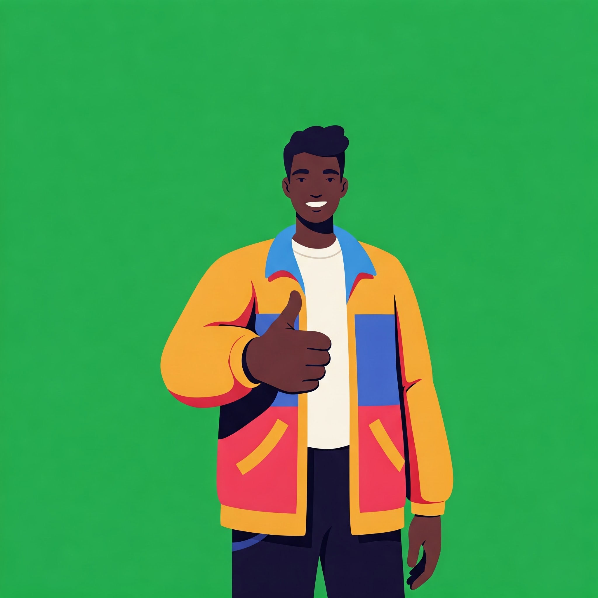 photo of Cheerful Man Giving Thumbs Up in Stylish Jacket